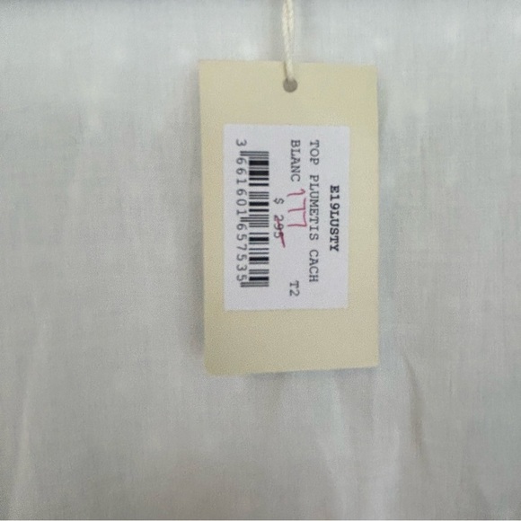 MWT Maje Plumeti Cropped White Wrap Ruffle V-neck Wrap Blouse Size 2 NEW - Picture 14 of 15